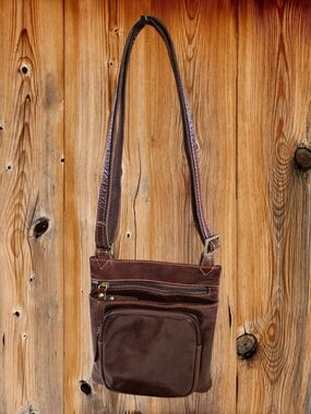 Vera Pelle Brown Italian Leather Crossbody Bag